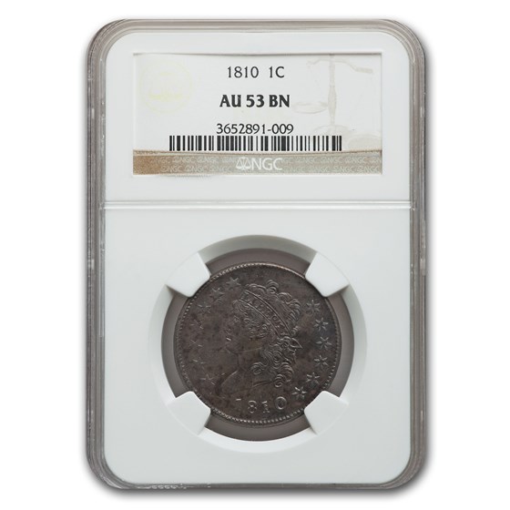 1810 Classic Head Large Cent AU-53 NGC (Brown) 1810 Classic Head Large Cent AU-53 NGC (Brown)