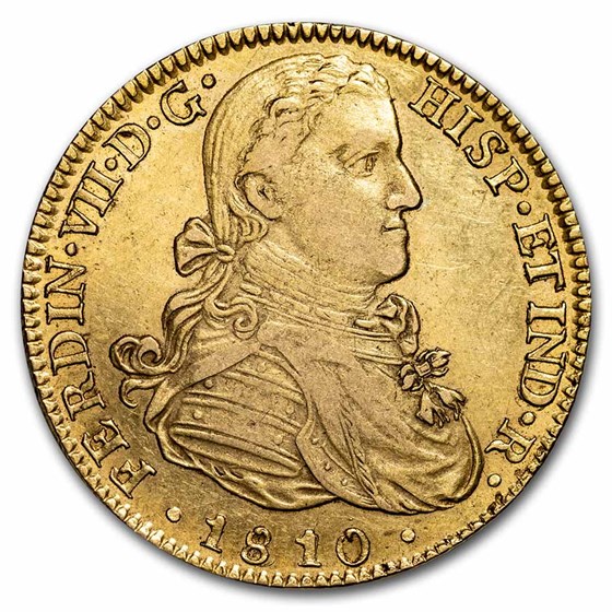 1810 Mo HJ Mexico Gold 8 Escudos Ferdinand VII XF