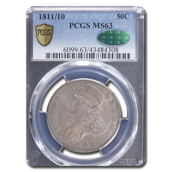 1811/10 Capped Bust Half Dollar MS-63 PCGS CAC 1811/10 Capped Bust Half Dollar MS-63 PCGS CAC