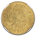 1811 $5 Capped Bust Gold Half Eagle MS-64 NGC (Tall 5, BD-1)