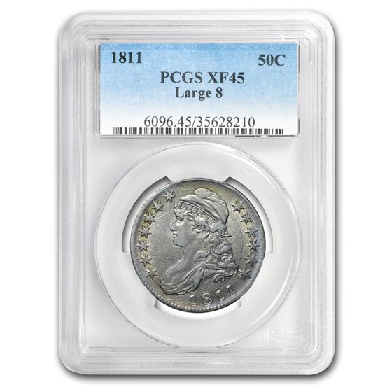 1811 Capped Bust Half Dollar XF-45 PCGS (Large 8) 1811 Capped Bust Half Dollar XF-45 PCGS (Large 8)