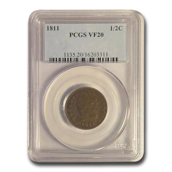 1811 Half Cent VF-20 PCGS (Brown)