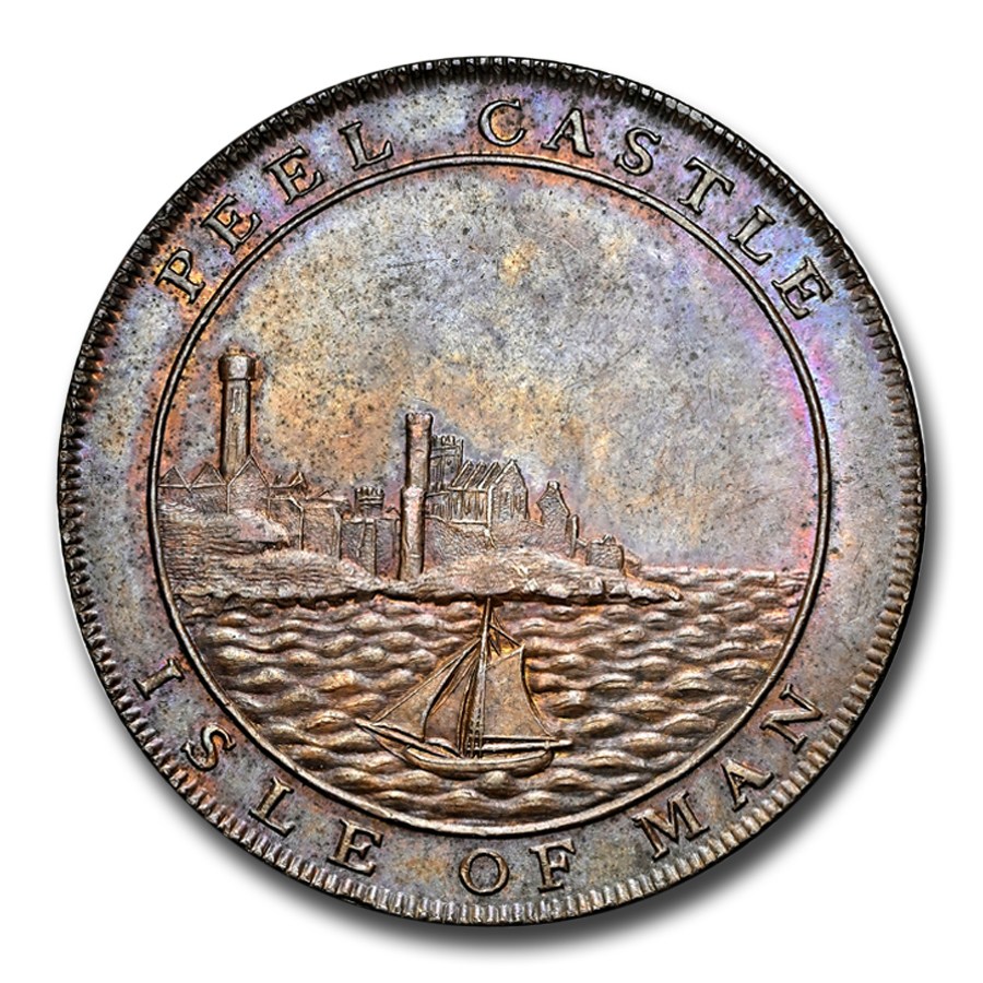 1811 Isle of Man Penny Token MS-63 NGC (Brown)