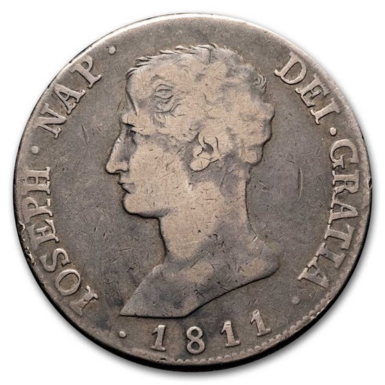 1811-M AI Spain Silver 20 Reales Jospeh Napoleon VF 1811-M AI Spain Silver 20 Reales Jospeh Napoleon VF