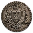 1811 Yorkshire Hull Silver 18 Pence Merchant Token VF