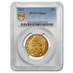 1812 $5 Capped Bust Gold Half Eagle MS-64 PCGS