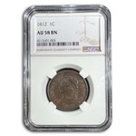 1812 Large Cent AU-58 NGC (Brown)