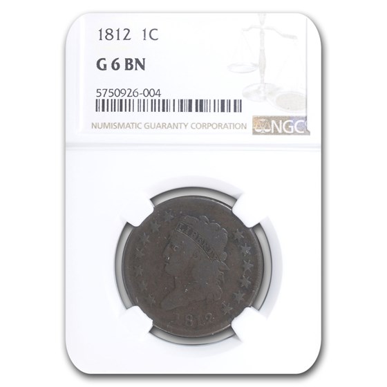 1812 Large Cent Good-6 NGC (Brown) 1812 Large Cent Good-6 NGC (Brown)