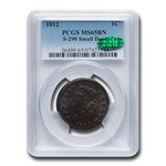 1812 Large Cent MS-65 PCGS CAC (Brown, S-290, Small Date)