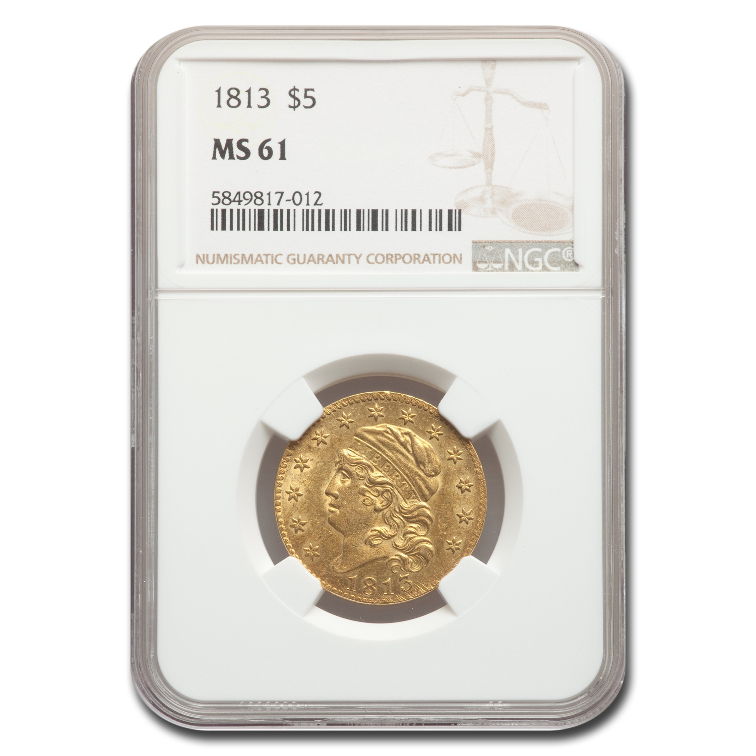 Buy 1813 $5 Capped Bust Gold Half Eagle MS-61 NGC | APMEX