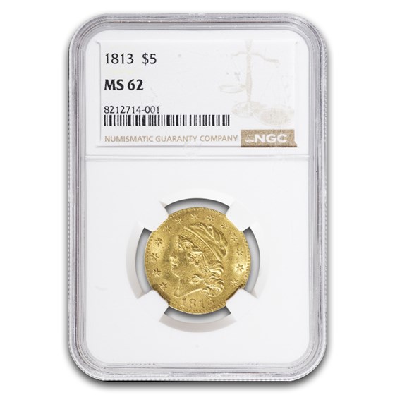 1813 $5 Capped Bust Gold Half Eagle MS-62 NGC