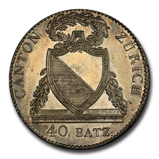 1813-B Switzerland Silver 40 Batzen MS-64+ PCGS 1813-B Switzerland Silver 40 Batzen MS-64+ PCGS