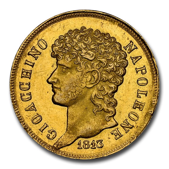 1813 Italy Gold 40 Lire Murat MS-61 NGC (Naples) 1813 Italy Gold 40 Lire Murat MS-61 NGC (Naples)