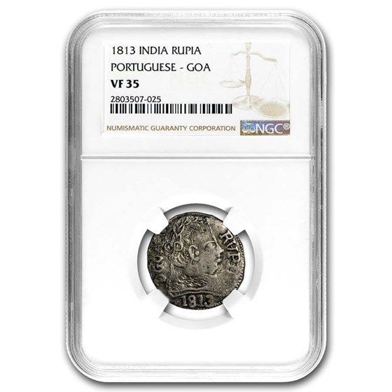1813 Portugese India Silver Goa VF-35 NGC 1813 Portugese India Silver Goa VF-35 NGC