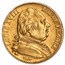 1814-1815 France Gold 20 Francs Louis XVIII AU