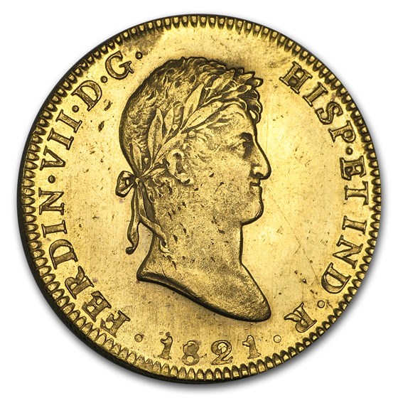 1814-1821 Mexico Gold 8 Escudos Ferdinand VII BU 1814-1821 Mexico Gold 8 Escudos Ferdinand VII BU