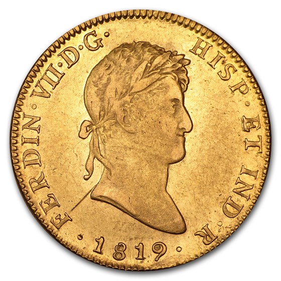 1814-1821 Mexico Gold 8 Escudos Ferdinand VII XF Details 1814-1821 Mexico Gold 8 Escudos Ferdinand VII XF Details