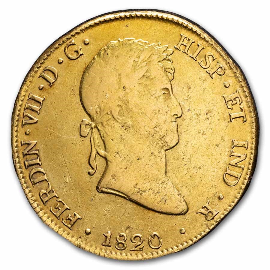 1814-1824 Peru Gold 8 Escudos Ferdinand VII Avg Circ