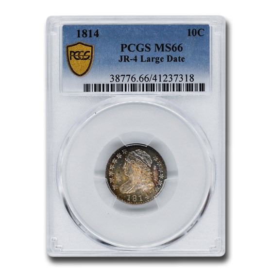 1814 Capped Bust Dime MS-66 PCGS (JR-4, Large Date) 1814 Capped Bust Dime MS-66 PCGS (JR-4, Large Date)