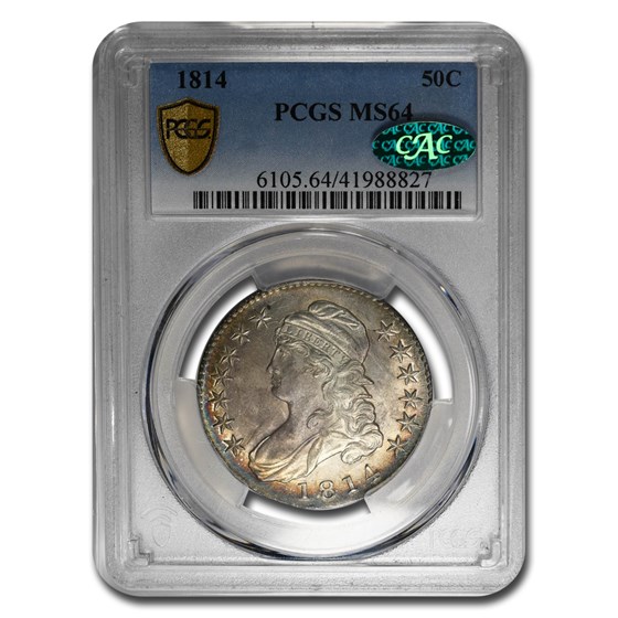 1814 Capped Bust Half Dollar MS-64 PCGS CAC 1814 Capped Bust Half Dollar MS-64 PCGS CAC