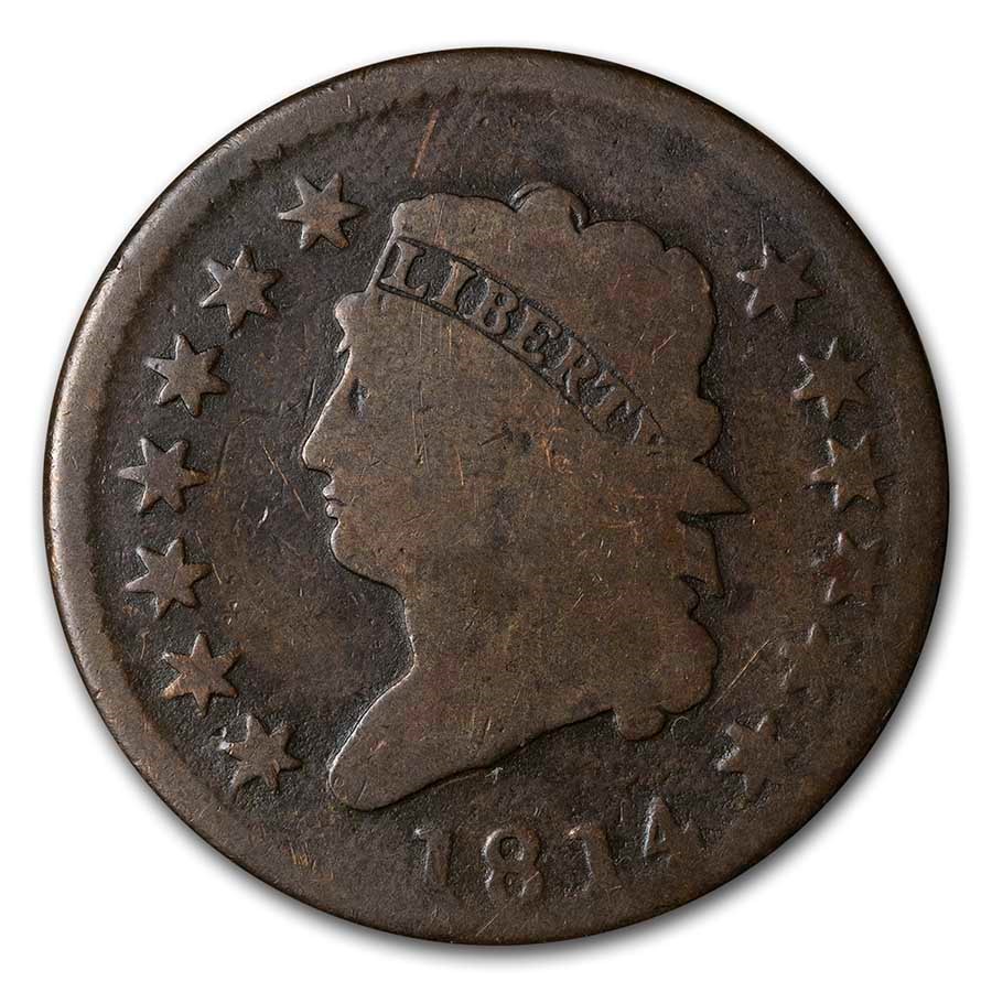 1814 Large Cent Crosslet 4 AG