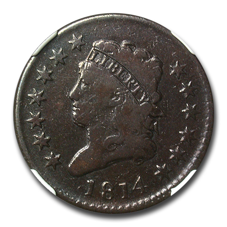 1814 Large Cent Fine-12 NGC (Plain 4)