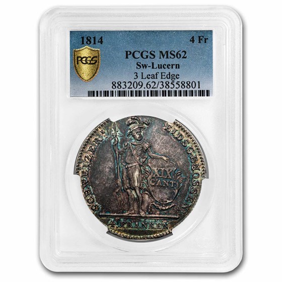 1814 Switzerland Lucern Canton 4 Franchi MS-62 PCGS 1814 Switzerland Lucern Canton 4 Franchi MS-62 PCGS
