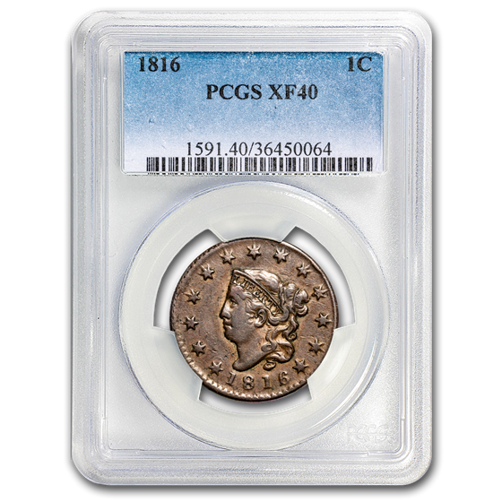 1816 Large Cent XF-40 PCGS 1816 Large Cent XF-40 PCGS