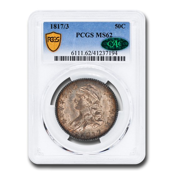 1817/3 Capped Bust Half Dollar MS-62 PCGS CAC 1817/3 Capped Bust Half Dollar MS-62 PCGS CAC