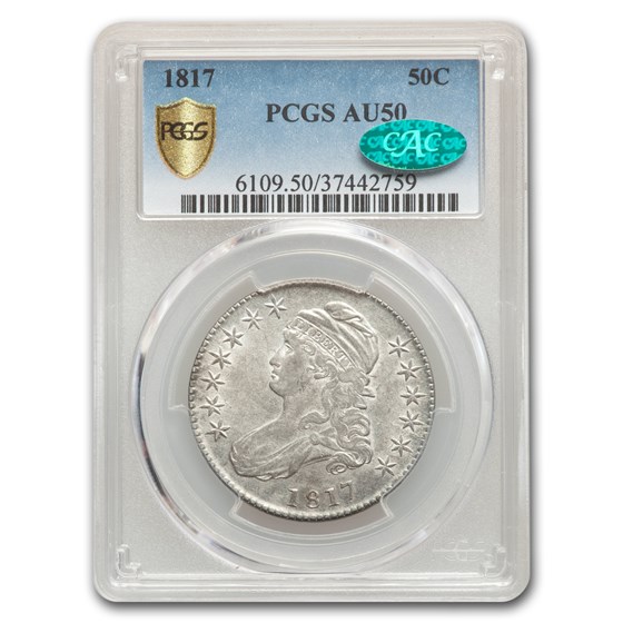 1817 Capped Bust Half Dollar AU-50 PCGS CAC 1817 Capped Bust Half Dollar AU-50 PCGS CAC