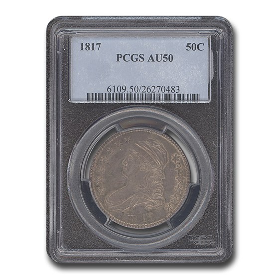 1817 Capped Bust Half Dollar AU50 PCGS Coin For Sale U.S. Mint Early