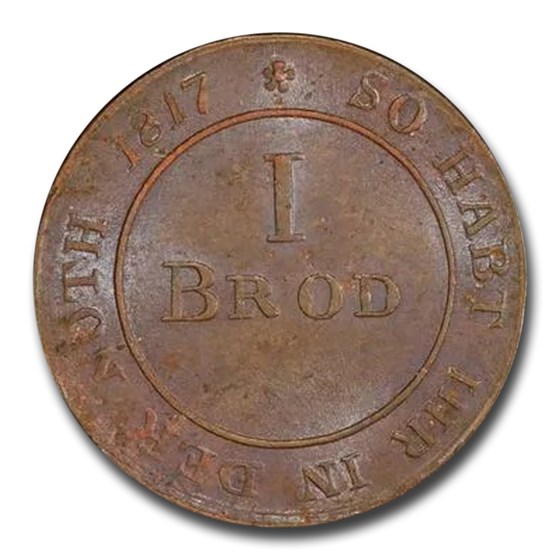 1817 Germany Bread Token MS-61 PCGS (Brown) 1817 Germany Bread Token MS-61 PCGS (Brown)