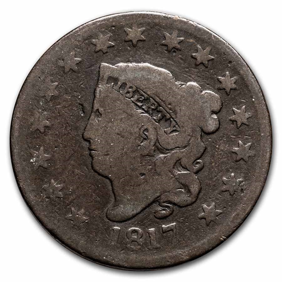 1817 Large Cent 15 Stars Good