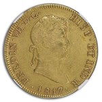 1817-Mo Mexico Gold 8 Escudos Ferdinand VII AU-53 NGC
