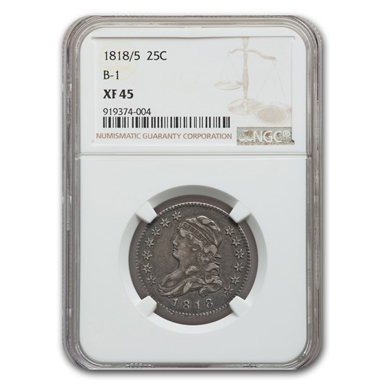 1818/5 Capped Bust Quarter B-1 XF-45 NGC 1818/5 Capped Bust Quarter B-1 XF-45 NGC