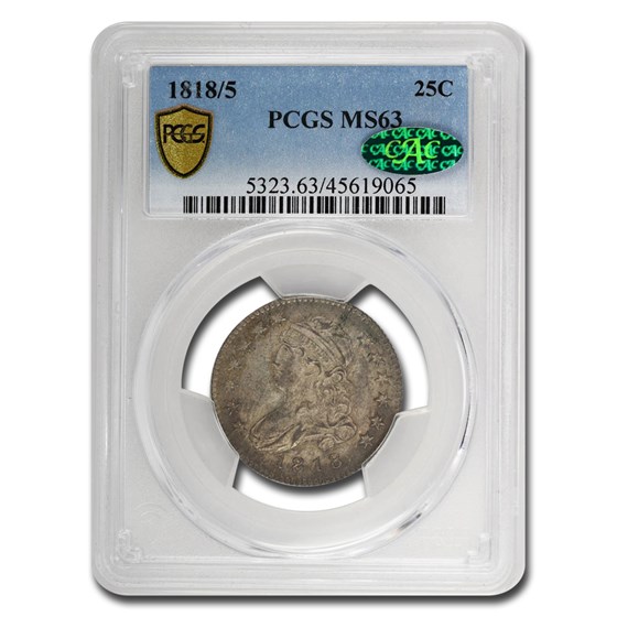 1818/5 Capped Bust Quarter MS-63 PCGS CAC