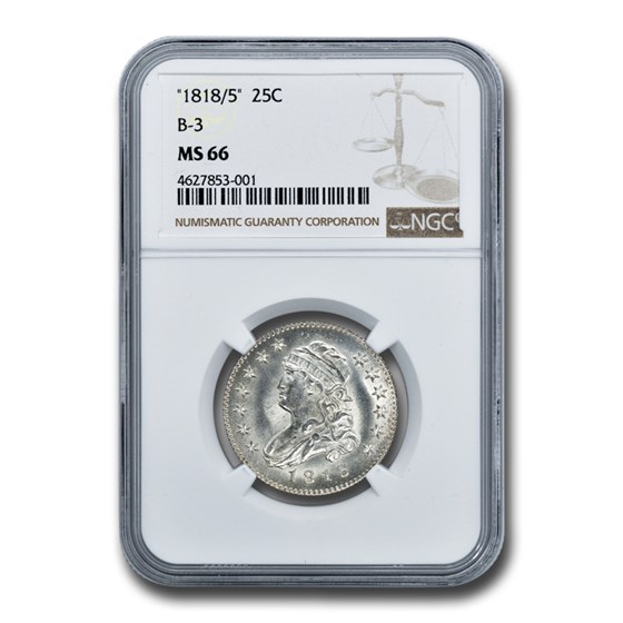 1818/5 Capped Bust Quarter MS-66 NGC (B-3) 1818/5 Capped Bust Quarter MS-66 NGC (B-3)