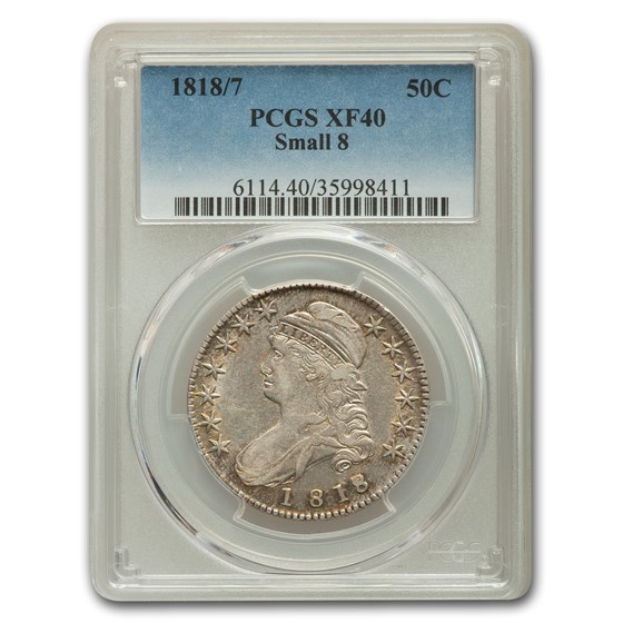 1818/7 Bust Half Dollar XF-40 PCGS (Small 8) 1818/7 Bust Half Dollar XF-40 PCGS (Small 8)