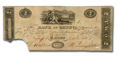 1818 Bank of Geneva, NY $2 NY-930, VF COUNTERFEIT 1818 Bank of Geneva, NY $2 NY-930, VF COUNTERFEIT
