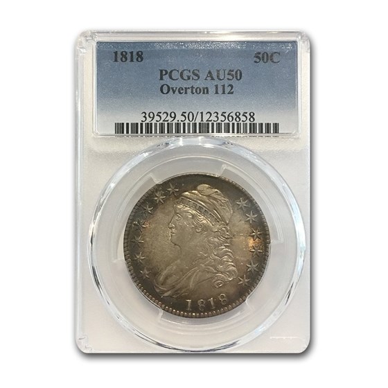 1818 Capped Bust Half Dollar AU-50 PCGS (Overton 112) 1818 Capped Bust Half Dollar AU-50 PCGS (Overton 112)
