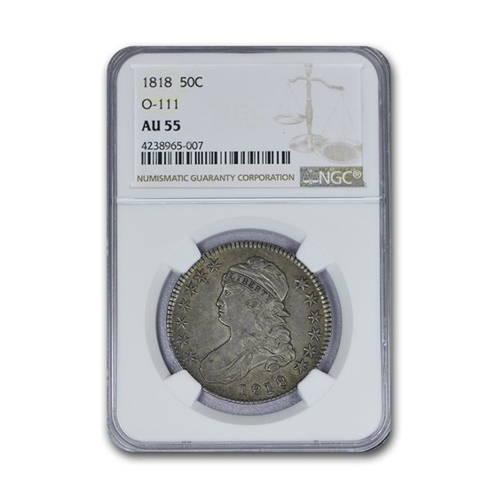 1818 Capped Bust Half Dollar AU-55 NGC (O-111) 1818 Capped Bust Half Dollar AU-55 NGC (O-111)