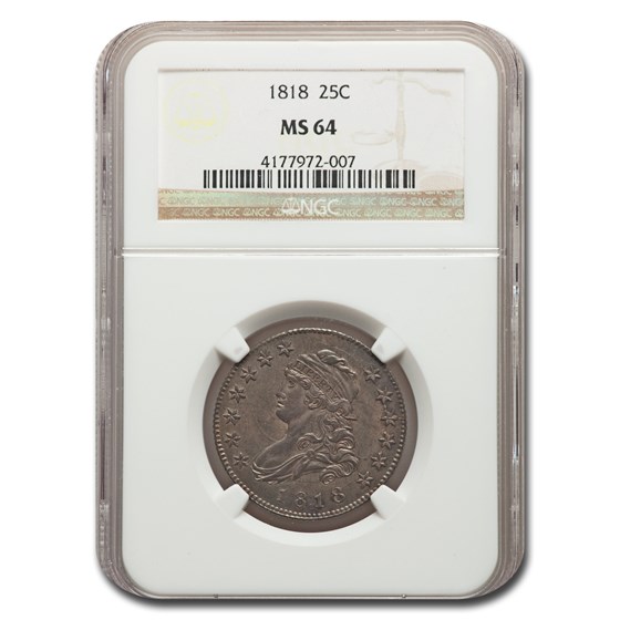 1818 Capped Bust Quarter MS-64 NGC 1818 Capped Bust Quarter MS-64 NGC