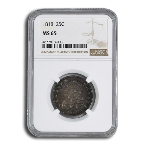 1818 Capped Bust Quarter MS-65 NGC