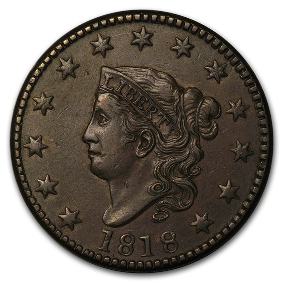 1818 Large Cent AU 1818 Large Cent AU
