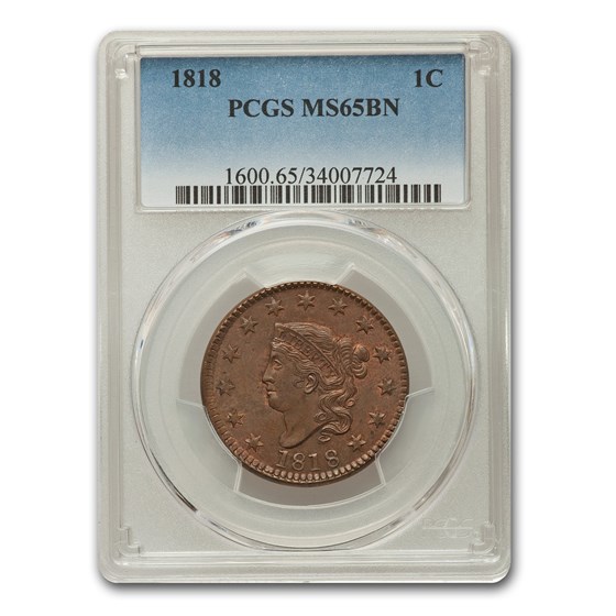 1818 Large Cent MS-65 PCGS (Brown) 1818 Large Cent MS-65 PCGS (Brown)