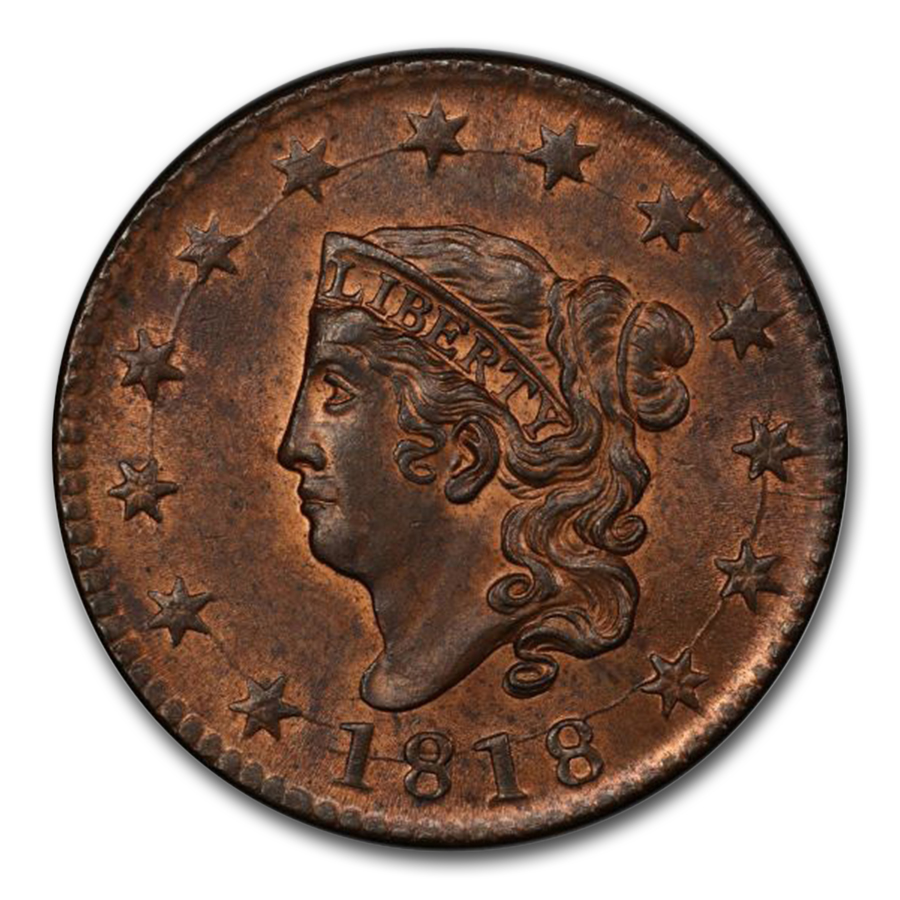 1818 (None) Phil Coronet Liberty Head Large Cent Value | RB - APMEX