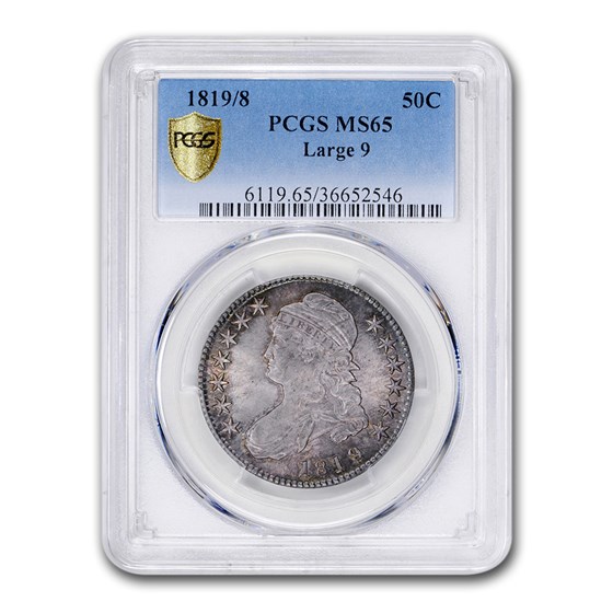 1819/8 Bust Half Dollar MS-65 PCGS (Large 9) 1819/8 Bust Half Dollar MS-65 PCGS (Large 9)