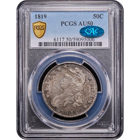 1819 Capped Bust Half Dollar AU-50 PCGS CAC