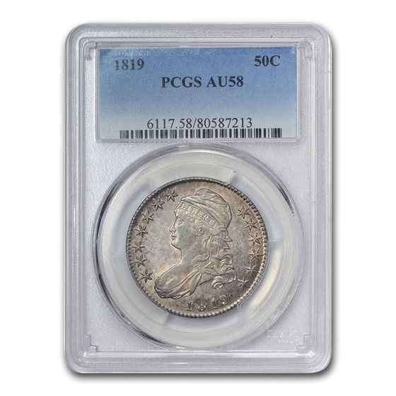 1819 Capped Bust Half Dollar AU-58 PCGS 1819 Capped Bust Half Dollar AU-58 PCGS