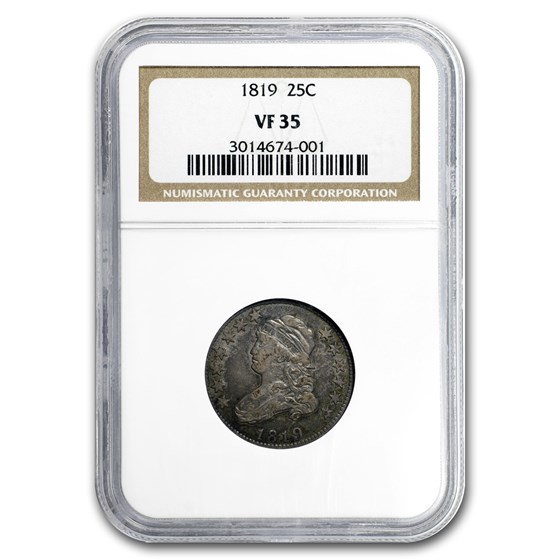 1819 Capped Bust Quarter VF-35 NGC (Large 9) 1819 Capped Bust Quarter VF-35 NGC (Large 9)
